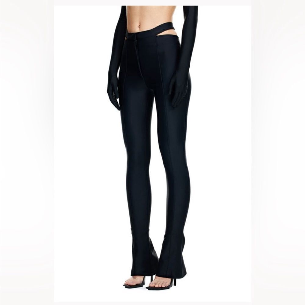 MUGLER H&M High Flare Pant Stretch Jersey Cut-Out Trouser Skinny Tight 12 $1150